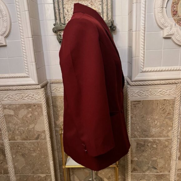 Beu Marc. Size 16. Lined. Poly Burgundy Maroon Blazer Jacket. Poly. DB2 - Picture 5 of 7